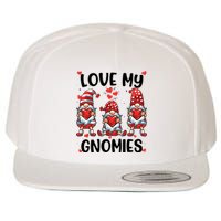 Three Gnome Love Valentines Day Love My Gnomies Mom Wool Snapback Cap