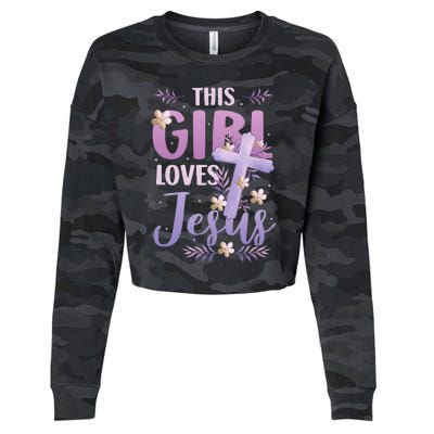 This Girl Loves Jesus Cute Christian Girl Jesus Cropped Pullover Crew