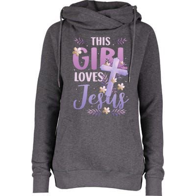 This Girl Loves Jesus Cute Christian Girl Jesus Womens Funnel Neck Pullover Hood