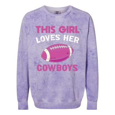 This Girl Loves Her Cowboy Colorblast Crewneck Sweatshirt