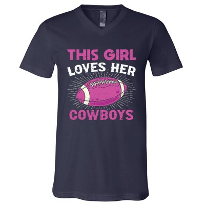 This Girl Loves Her Cowboy V-Neck T-Shirt