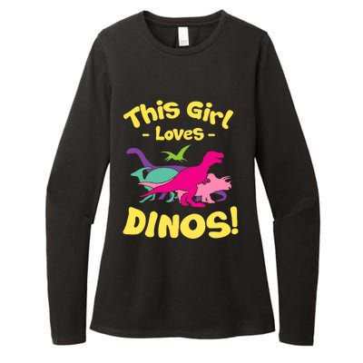 This Girl Loves Dinos - Funny Dinosaur Lover Gift Womens CVC Long Sleeve Shirt