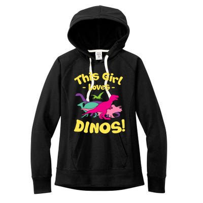 This Girl Loves Dinos - Funny Dinosaur Lover Gift Women's Fleece Hoodie