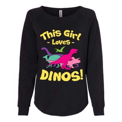 This Girl Loves Dinos - Funny Dinosaur Lover Gift Womens California Wash Sweatshirt