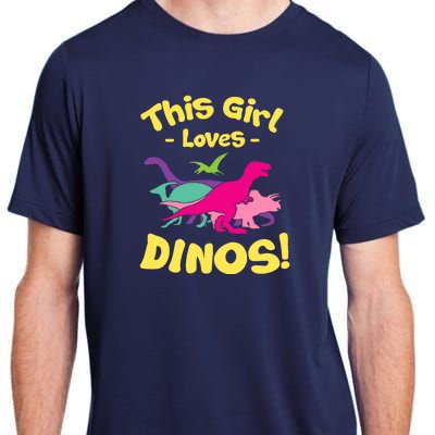 This Girl Loves Dinos - Funny Dinosaur Lover Gift Adult ChromaSoft Performance T-Shirt