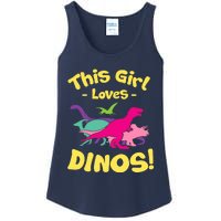 This Girl Loves Dinos - Funny Dinosaur Lover Gift Ladies Essential Tank