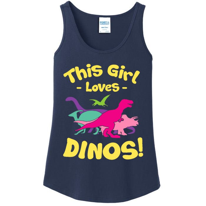 This Girl Loves Dinos - Funny Dinosaur Lover Gift Ladies Essential Tank