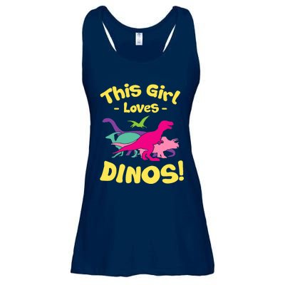 This Girl Loves Dinos - Funny Dinosaur Lover Gift Ladies Essential Flowy Tank