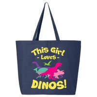 This Girl Loves Dinos - Funny Dinosaur Lover Gift 25L Jumbo Tote