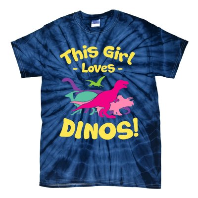 This Girl Loves Dinos - Funny Dinosaur Lover Gift Tie-Dye T-Shirt