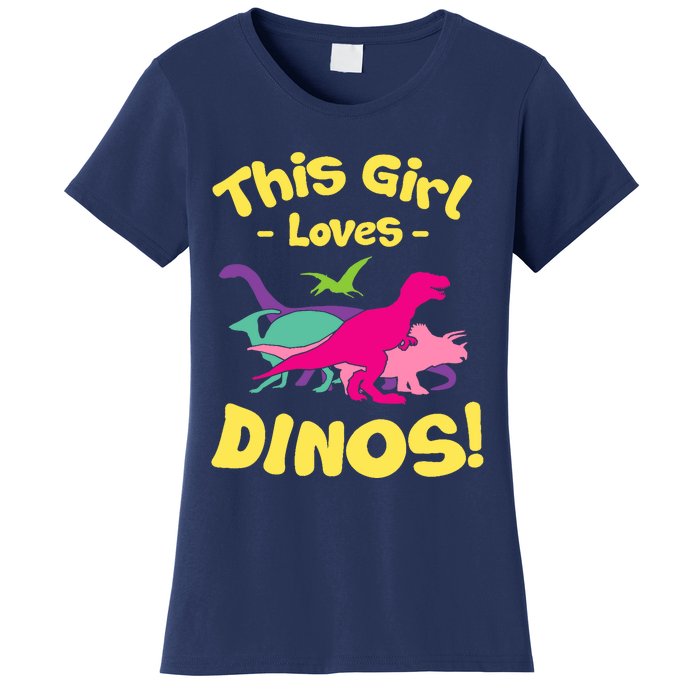 This Girl Loves Dinos - Funny Dinosaur Lover Gift Women's T-Shirt