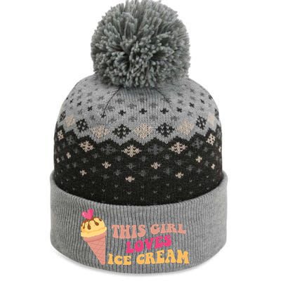 This Girl Loves Ice Cream Cute Gift The Baniff Cuffed Pom Beanie