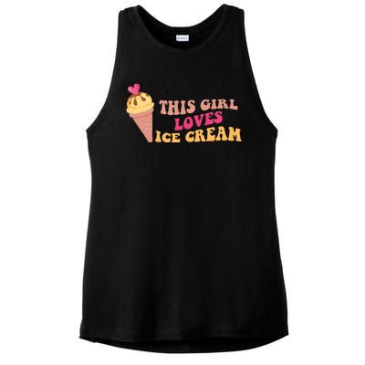 This Girl Loves Ice Cream Cute Gift Ladies PosiCharge Tri-Blend Wicking Tank