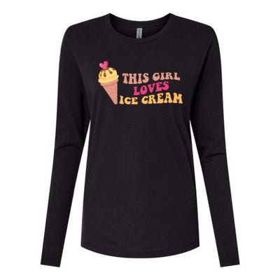 This Girl Loves Ice Cream Cute Gift Womens Cotton Relaxed Long Sleeve T-Shirt