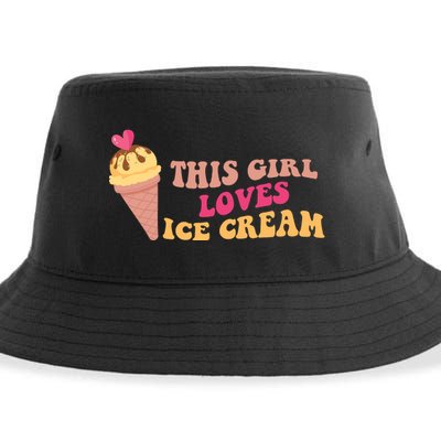 This Girl Loves Ice Cream Cute Gift Sustainable Bucket Hat