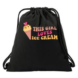 This Girl Loves Ice Cream Cute Gift Drawstring Bag