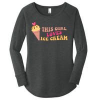 This Girl Loves Ice Cream Cute Gift Women's Perfect Tri Tunic Long Sleeve Shirt