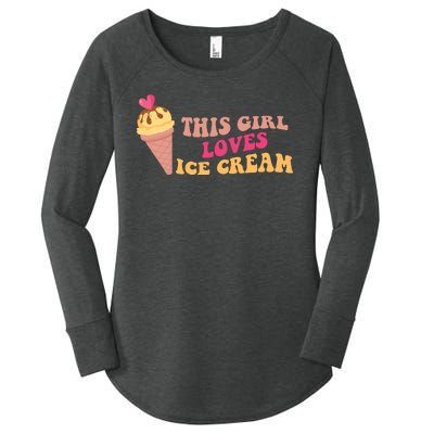 This Girl Loves Ice Cream Cute Gift Women's Perfect Tri Tunic Long Sleeve Shirt