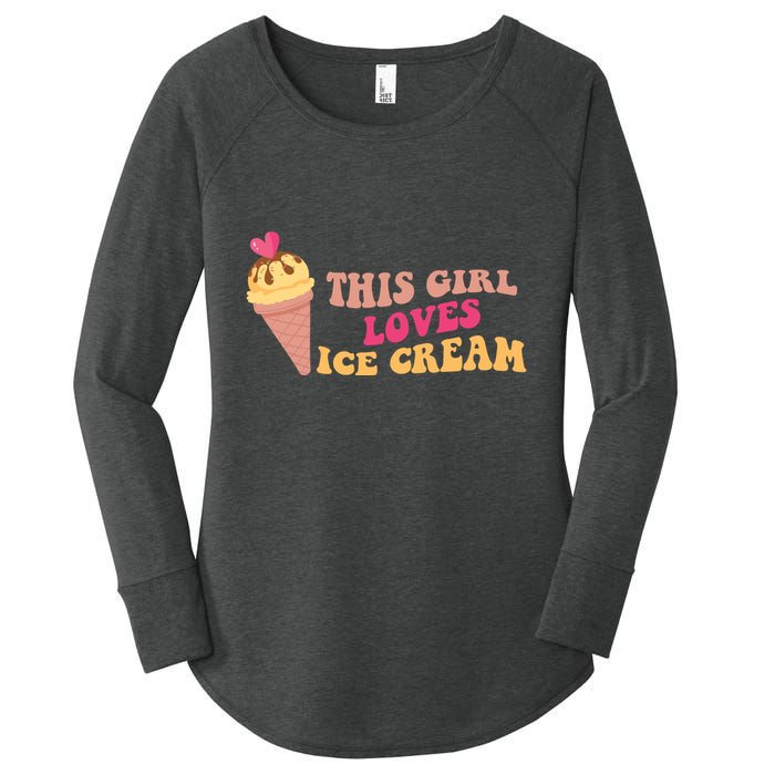 This Girl Loves Ice Cream Cute Gift Women's Perfect Tri Tunic Long Sleeve Shirt