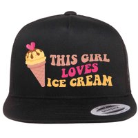 This Girl Loves Ice Cream Cute Gift Flatbill Hat