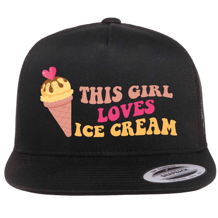 This Girl Loves Ice Cream Cute Gift Flatbill Hat