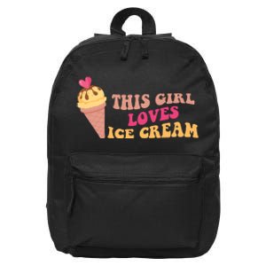 This Girl Loves Ice Cream Cute Gift 16 in Basic Backpack