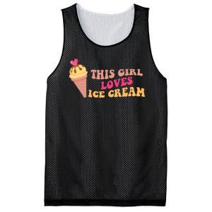 This Girl Loves Ice Cream Cute Gift Mesh Reversible Basketball Jersey Tank