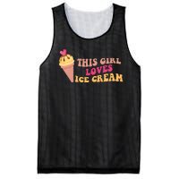 This Girl Loves Ice Cream Cute Gift Mesh Reversible Basketball Jersey Tank