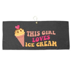 This Girl Loves Ice Cream Cute Gift Large Microfiber Waffle Golf Towel