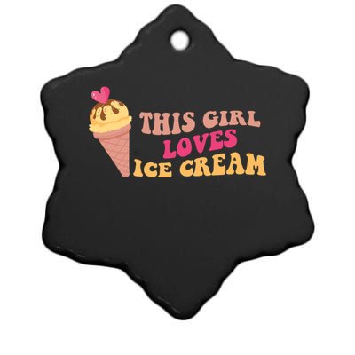 This Girl Loves Ice Cream Cute Gift Ceramic Star Ornament