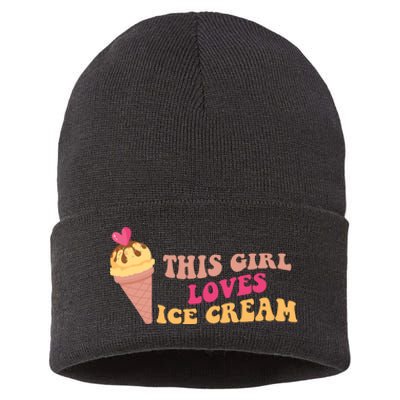 This Girl Loves Ice Cream Cute Gift Sustainable Knit Beanie