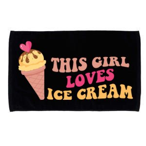 This Girl Loves Ice Cream Cute Gift Microfiber Hand Towel