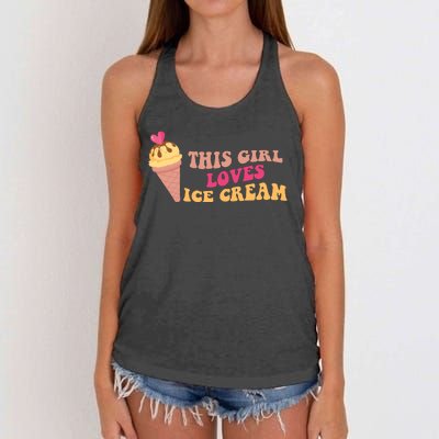 This Girl Loves Ice Cream Cute Gift Women's Knotted Racerback Tank