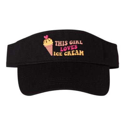 This Girl Loves Ice Cream Cute Gift Valucap Bio-Washed Visor