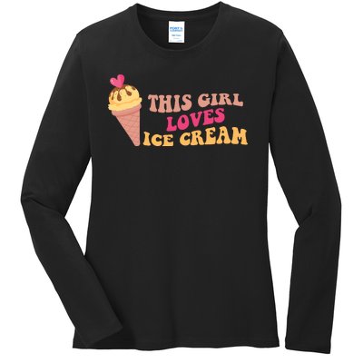 This Girl Loves Ice Cream Cute Gift Ladies Long Sleeve Shirt