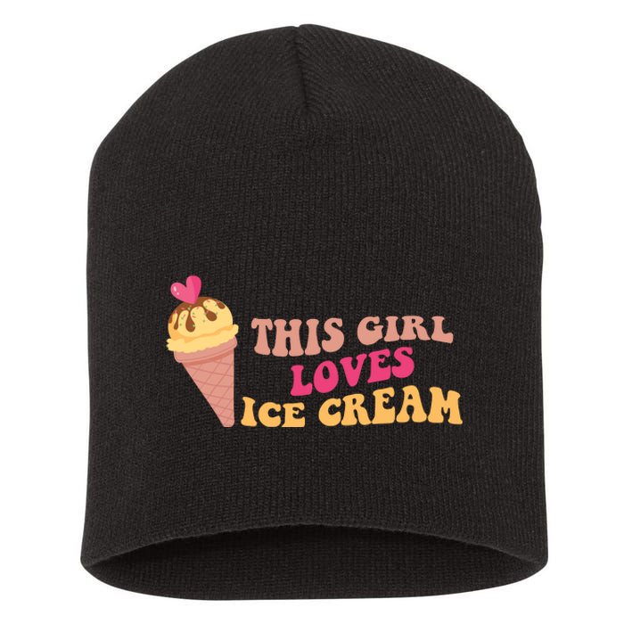 This Girl Loves Ice Cream Cute Gift Short Acrylic Beanie