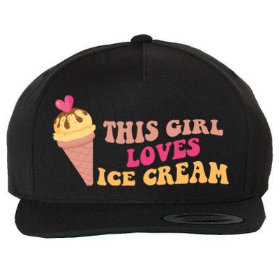 This Girl Loves Ice Cream Cute Gift Wool Snapback Cap