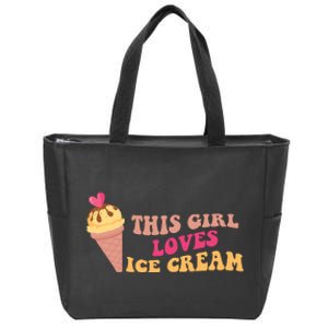 This Girl Loves Ice Cream Cute Gift Zip Tote Bag