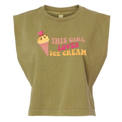 This Girl Loves Ice Cream Cute Gift Garment-Dyed Women's Muscle Tee