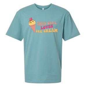 This Girl Loves Ice Cream Cute Gift Sueded Cloud Jersey T-Shirt