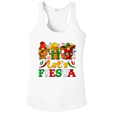 Three Gnomes Let's Fiesta Cinco De Mayo Mexican Ladies PosiCharge Competitor Racerback Tank