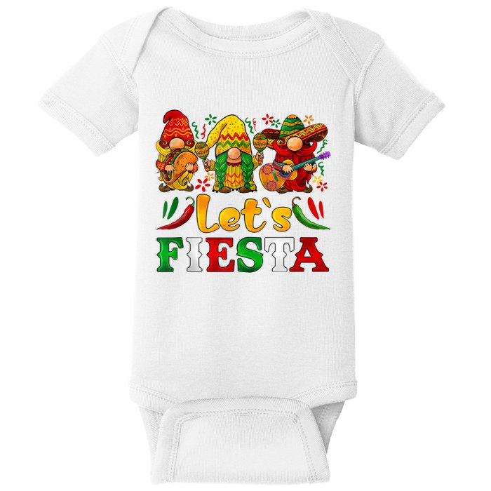 Three Gnomes Let's Fiesta Cinco De Mayo Mexican Baby Bodysuit