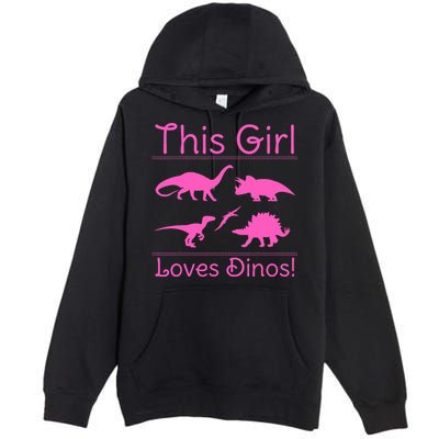This Girl Loves Dinos - Dinosaur Premium Pullover Hoodie