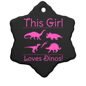 This Girl Loves Dinos - Dinosaur Ceramic Star Ornament