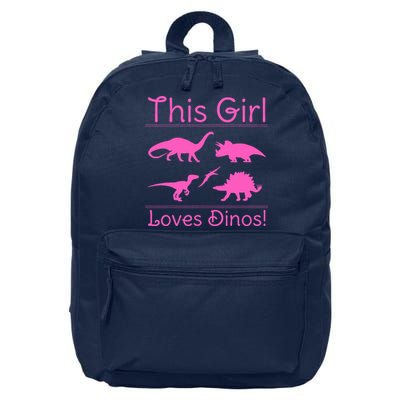 This Girl Loves Dinos - Dinosaur 16 in Basic Backpack