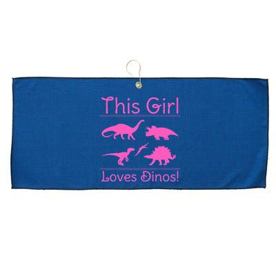This Girl Loves Dinos - Dinosaur Large Microfiber Waffle Golf Towel