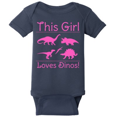 This Girl Loves Dinos - Dinosaur Baby Bodysuit