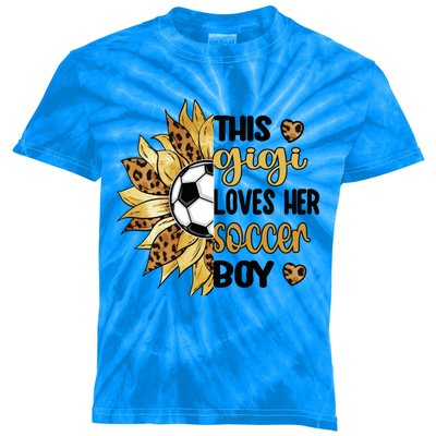 This Gigi Loves Her Soccer Boy Soccer Gigi Grandma Cool Gift Kids Tie-Dye T-Shirt