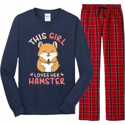 This Girl Loves Her Hamster | Hamster Lover Gift Long Sleeve Pajama Set