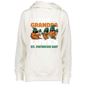 This Grandpa Loves St Patrick's Day Gift Womens Funnel Neck Pullover Hood